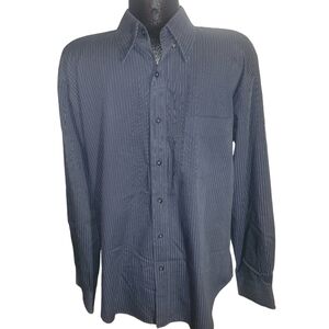 Dockers Blue Pin Striped Button Up Shirt L